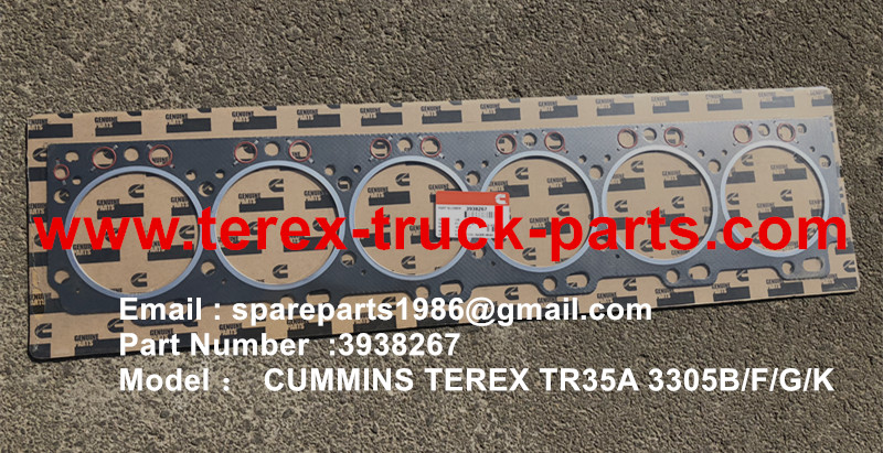 TEREX NHL TR35 3305B 3305G 3305F 3305K RIGID DUMP TRUCK CUMMINS ENGINE 3938267 GASKET CYLINDER HEAD
