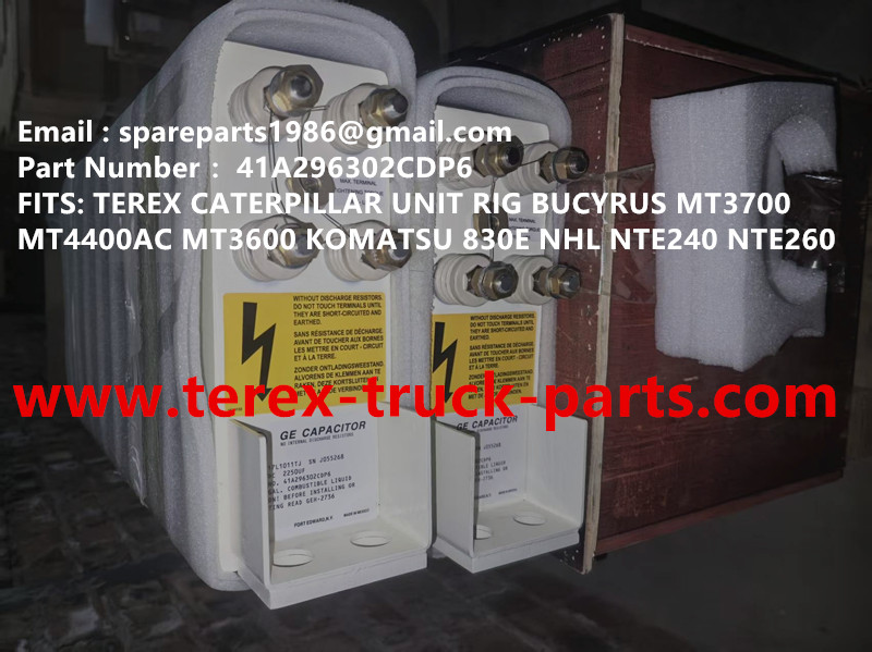 TEREX GE WHEEL MOTOR KOMATSU MT4400AC UNIT RIG BUCYRUS CATERPILLAR NHL MT4400AC MT3600 MT3700 NTE240 NTE260 BELAZ XCMG XDE240 XDE260 75306 75131 KOMATSU 830E GE GENERAL ELECTRIC 930E 41A296302CDP6 CAPACITOR
