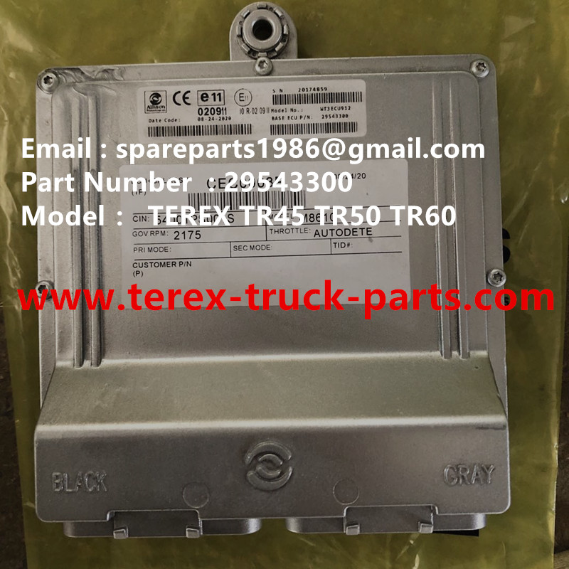 TEREX RIGID DUMP TRUCK HAULER OFF HIGHWAY TRUCK HAULER ALLISON TRANSMISSION MOTOR DRIVE WHEEL MOTOR GE MT3300, MT3600, MT3700, MT4000, MT4400, MT5500, MT6300 MOTOR DRIVE TR60 TR50 TR45 TR35A 3305B/F/G/K ECU 29543300