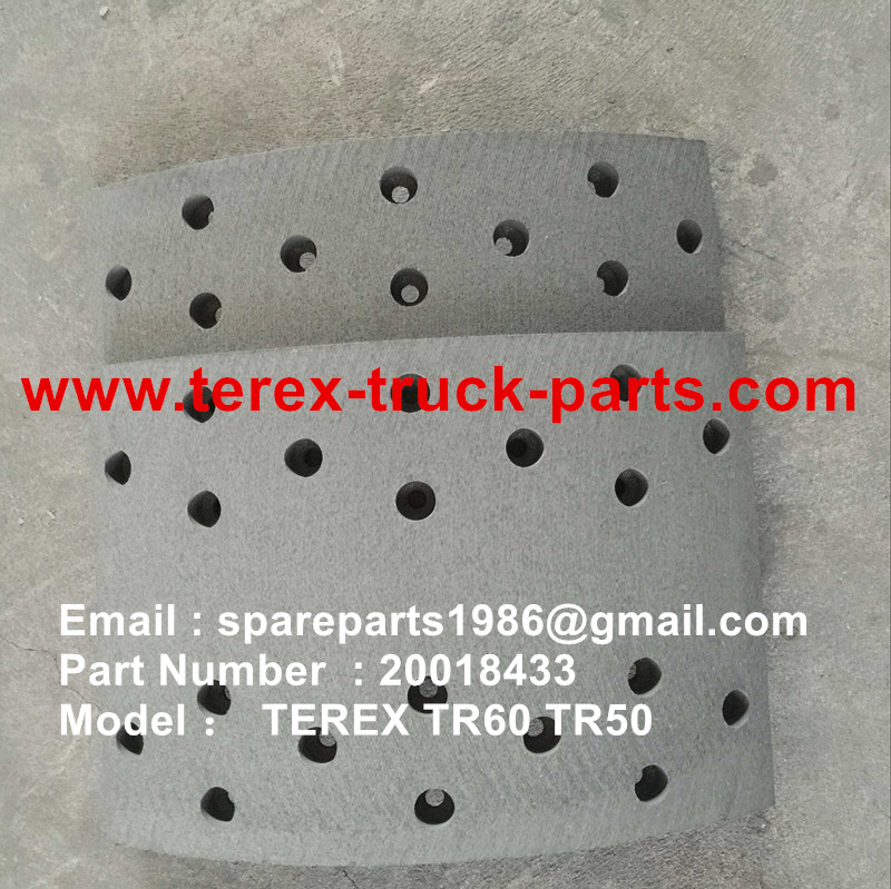 TEREX NHL DUMP TRUCK TR50 TR60 20018433 BRAKE LINING REAR