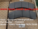TEREX RIGID DUMP TRUCK HAULER OFF HIGHWAY TRUCK HAULER ALLISON TRANSMISSION TR60 TR70 TR100 15266825 BRAKE PAD